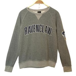 Harry Potter Warner Bros Studio London Ravenclaw Gray Varsity Crew Neck Sweater